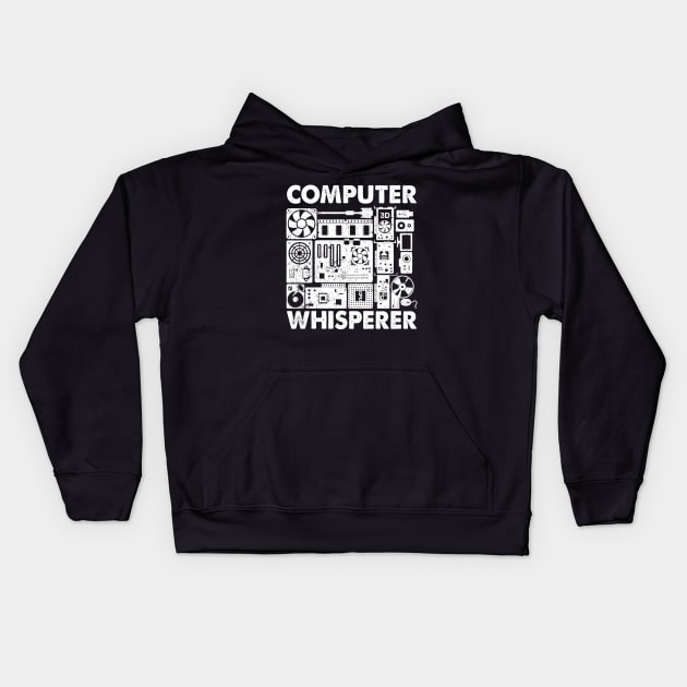 Computer Whisperer - Tech Support Nerds Geeks Kids Hoodie by ChrifBouglas